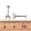304 Stainless Steel Prong Earring Settings SA-CBA8B85-11D-03-2