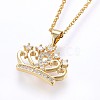Brass Micro Pave Cubic Zirconia Pendant Necklaces NJEW-H486-21G-1