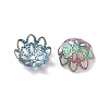 Ion Plating(IP) 304 Stainless Steel Flower Fancy Bead Caps STAS-G085-16MC-2