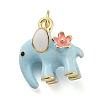 Elephant Rack Plating Brass Enamel Pendants X-KK-Q804-16G-1