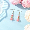 Natural Rhodochrosite Dangle Earrings EJEW-JE06631-02-1