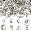 80Pcs 8 Styles Moon Theme Tibetan Style Alloy Pendants FIND-CJ0005-60-1
