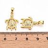 Brass Micro Pave Cubic Zirconia Pendants KK-N257-06G-3