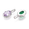 Brass with Cubic Zirconia Pendants KK-T073-34P-2