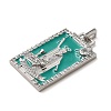 Brass Micro Pave Cubic Zirconia Pendants with Enamel KK-H458-01P-15-2