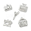 10Pcs 5 Styles Brass Micro Pave Clear Cubic Zirconia Pendants KK-CJ0004-26P-1