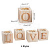 Valentine's Day Natural Wood Candle Holder AJEW-GA0002-72-2