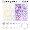 1140Pcs 12 Styles ABS Plastic Imitation Pearl Beads KY-YW0001-96B-1