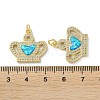 Brass Micro Pave Clear Cubic Zirconia Pendants KK-C045-01A-G-3