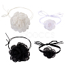 4Pcs 4 Styles Cloth & Polyester Flower Collar Choker Necklaces Set for Women Bride Wedding Party AJEW-TA0001-27-10