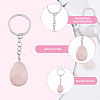 Natural Rose Quartz Keychain G-DC0001-24-4