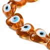Heart Evil Eye Lampwork Bead Strands LAMP-R119-07-3