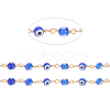 3.28 Feet Handmade Evil Eye Lampwork Round Beaded Chains X-CHC-G009-B-G05-2