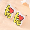 Wood Stud Earrings EJEW-M063-01B-3