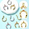 2Pcs Brass Micro Pave Cubic Zirconia Pendants KK-FS0002-15G-2