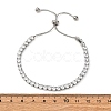 304 Stainless Steel with Clear Cubic Zirconia Link Chain Bracelets BJEW-G754-03P-03-5