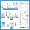 4Pcs 4 Style Iridescent Paper Glitter Circle Star Garland AJEW-PH0004-59-3