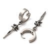 304 Stainless Steel Dangle Hoop Earrings EJEW-Q795-16A-AS-2