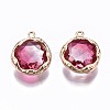 Two-Tone Faceted Glass Charms GLAA-S193-032E-1