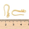 Brass Clear Cubic Zirconia Earring Hooks KK-H532-23G-3