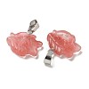 Cherry Quartz Glass Pendants G-B127-16P-05-2