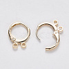 Brass Huggie Hoop Earring Findings X-KK-T049-15G-NF-2