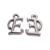 Gunmetal Plated Alloy Letter Pendants PALLOY-J718-01B-E-1
