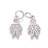 Brass Micro Pave Clear Cubic Zirconia Charms ZIRC-I036-05P-1