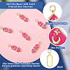 6Pcs Brass Micro Pave Cubic Zirconia Pendants KK-BBC0025-85-6
