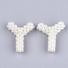 Handmade ABS Plastic Imitation Pearl Woven Beads FIND-T039-18-Y-2