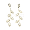 Clear Cubic Zirconia & Crystal Rhinestone Long Dangle Stud Earrings EJEW-C037-06C-LG-1