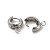 Tarnish Resistant 201 Stainless Steel Huggie Hoop Earring Findings STAS-P283-01U-P-2