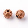 Imitation Wood Acrylic Beads SACR-Q186-08-2