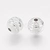 Brass Textured Beads PALLOY-G018-S-2