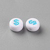Craft Style White Mixed Color Acrylic Symbol Beads X-MACR-Q241-A002-2