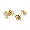 Crystal Rhinestone Mushroom Stud Earrings EJEW-P212-19G-2