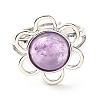 Natural Amethyst Adjustable Rings RJEW-P043-01P-16-2