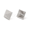 Clear Cubic Zirconia Pyramid Stud Earrings EJEW-P213-04P-2