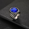 316 Stainless Steel Pave Cubic Zirconia Statement Finger Rings for Men EZ2638-2-1