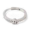 Rack Plating Brass Clear Cubic Zirconia Constellation Adjustable Rings for Women RJEW-S407-08P-10-2