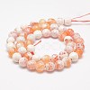 Faceted Natural Fire Crackle Agate Beads Strands X-G-F447-8mm-B03-2