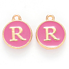 Golden Plated Alloy Enamel Charms X-ENAM-S118-08R-1