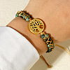 Adjustable Natural African Turquoise(Jasper) Round Beads Double Layers Bracelets YD4012-1