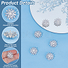 6PCS Brass Micro Pave Clear Cubic Zirconia Buttons KK-FG0001-26D-4