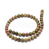 Natural Gemstone Unakite Round Bead Strands G-P075-35-8mm-2