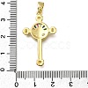 Brass Micro Pave Clear Cubic Zirconia Pendants ZIRC-I070-043G-3