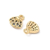 Brass Micro Pave Cubic Zirconia Charms X1-KK-C099-01H-G-2