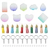 DIY Acrylic Disc Tassel Keychain Making Kits DIY-FS0006-01C-1