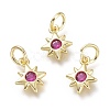 Brass Micro Pave Cubic Zirconia Pendants KK-P188-H08-G-1