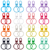 32Pcs 16 Colors Baking Paint Zinc Alloy with Iron Swivel Snap Clasps and Rings FIND-PH0024-03-1